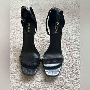Express Black Faux Croc Heels